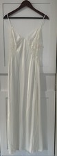 Victoria  s Secret Satin Bridal Nightgown Sequin Lace Sheer Sides Back Size M