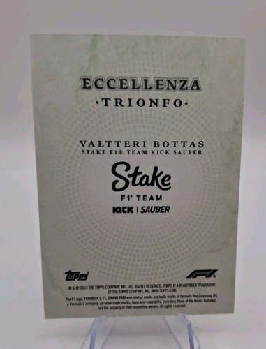 2024 VALTTERI BOTTAS F1 67/99 TOPPS ITALY ECCELLENZA FORMULA 1 STAKE DRIVER - Picture 2 of 2
