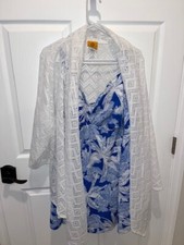 BRAND NEW WITH TAGS TROPICAL BLUE AND WHITE SWIM SUIT PLUS SIZE