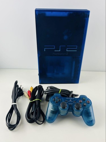 Sony PS2 SCPH-37000 PlayStation 2 Ocean Blue Body Confirmed Operation Japan