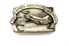Vintage THE SPACE SHUTTLE COLUMBIA Belt Buckle 1982 Bergamot Brass Works T-41