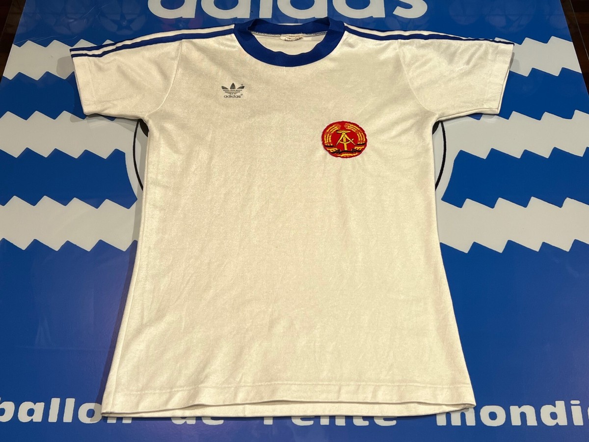 EAST GERMANY DDR DEUTSCHLAND VINTAGE SHIRT JERSEY ADIDAS SOCCER
