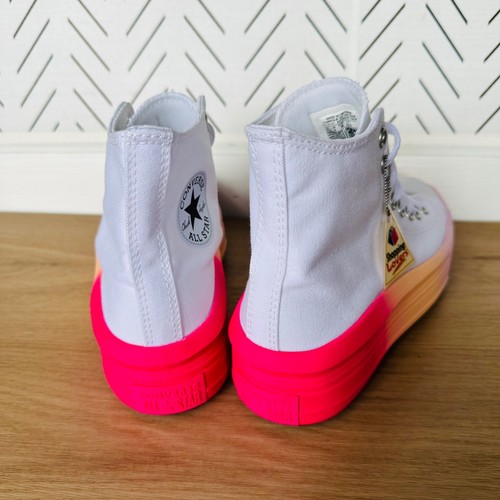 🤩Chuck Taylor All Star Move Platform Sz 4.5 Kids Shoes White Pink Ombre A07372C - Picture 13 of 13
