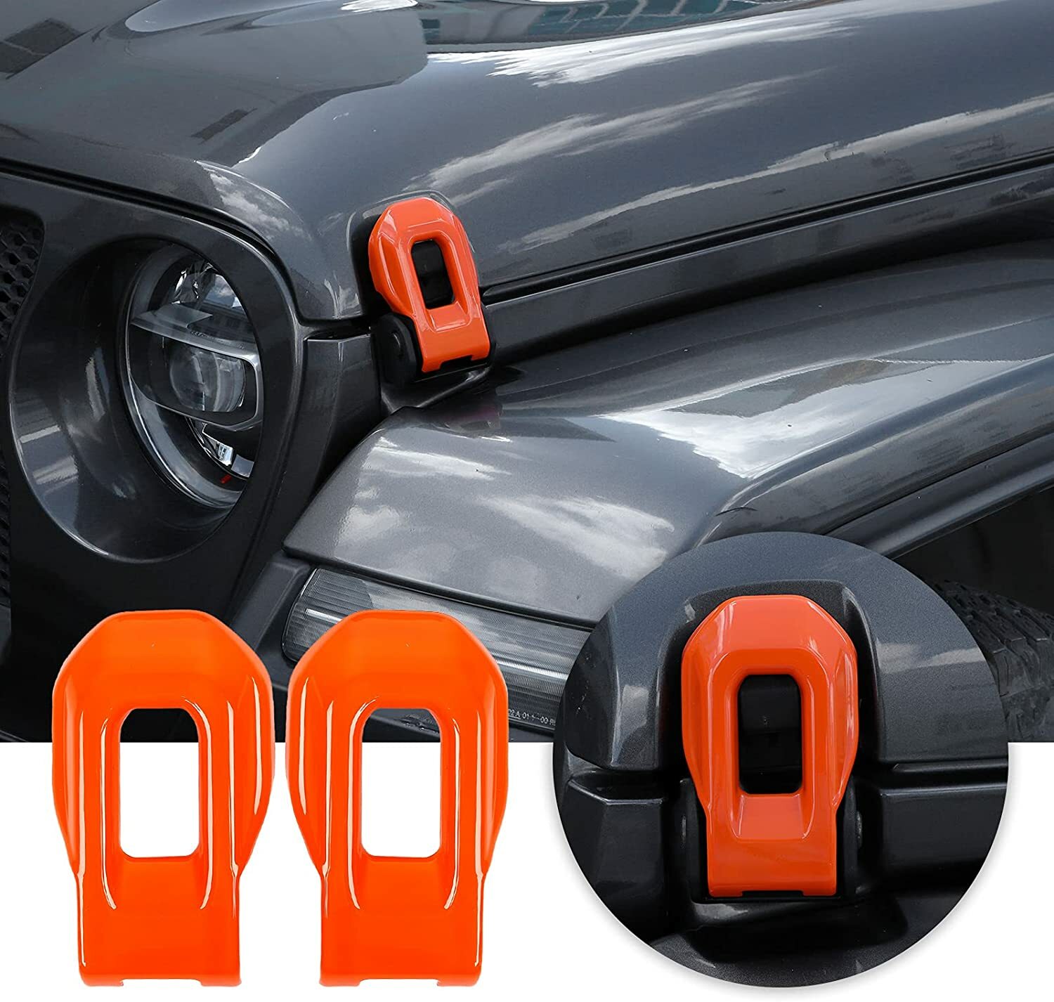 Front Engine Hood Lock Latch Buckle Cover Trim For Wrangler JL JT 2018+ OrangeのeBay公認海外通販｜セカイモン