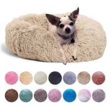 Super Soft Dog Bed Long Plush House Round Cushion Winter Warm Sleeping Pet Bed