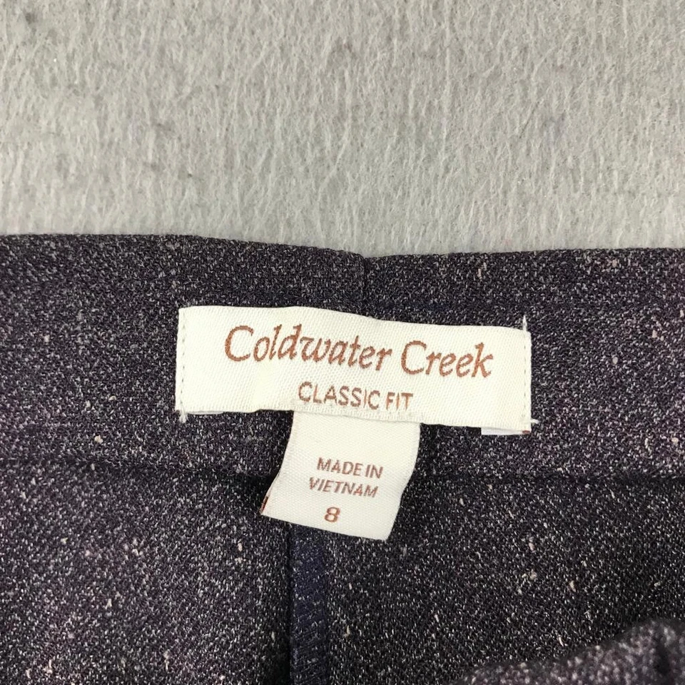 Pantalones Coldwater Creek para mujer 8 marrón calce clásico pierna recta ligeros nuevos con etiquetas Foto 2 de 4