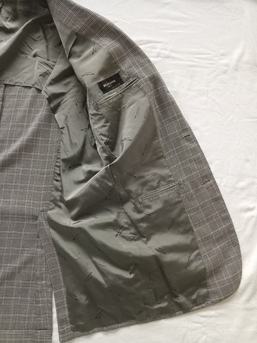 Kiton gray black and white cashmere check blazer suit jacket plaid - Size 44 - Picture 8 of 11