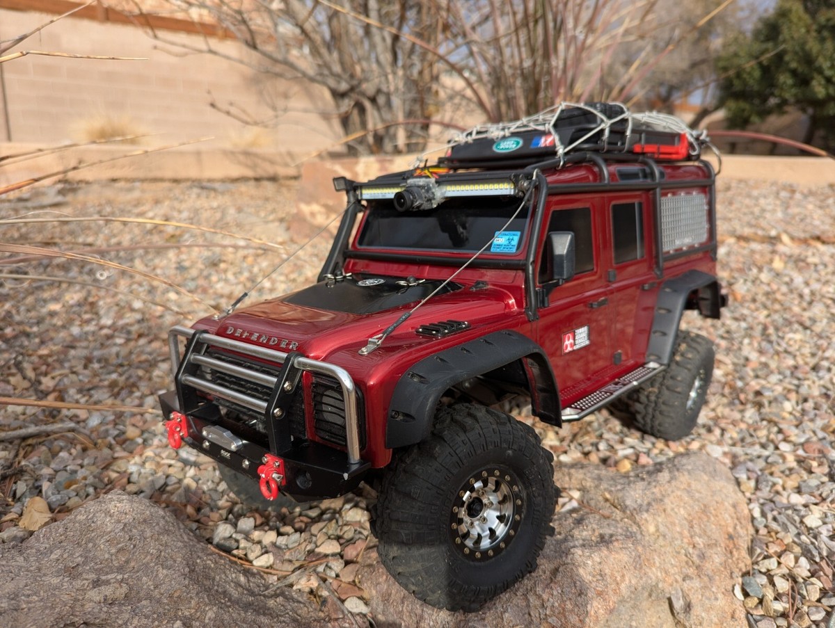 TRAXXAS TRX4 Land Rover Defender Red Upgraded 4x4 2 Speed | eBay
