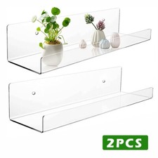 15-Inch Long Clear Acrylic Floating Shelves Wall Ledge Invisible Wall 2/3 Packs