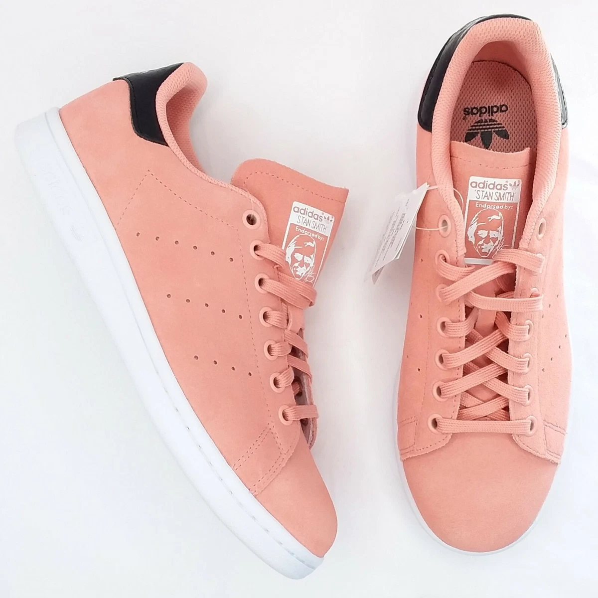 pink stan smith suede