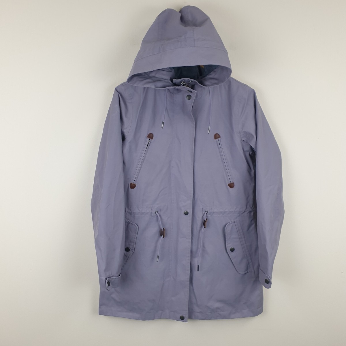 Fat Face Taylor Waterproof Jacket Women Size Lilac Parka Cotton