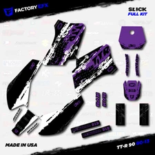 White & Purple Slick Racing Graphics Kit fits 00-08 YAMAHA TTR90 TTR 90 decal