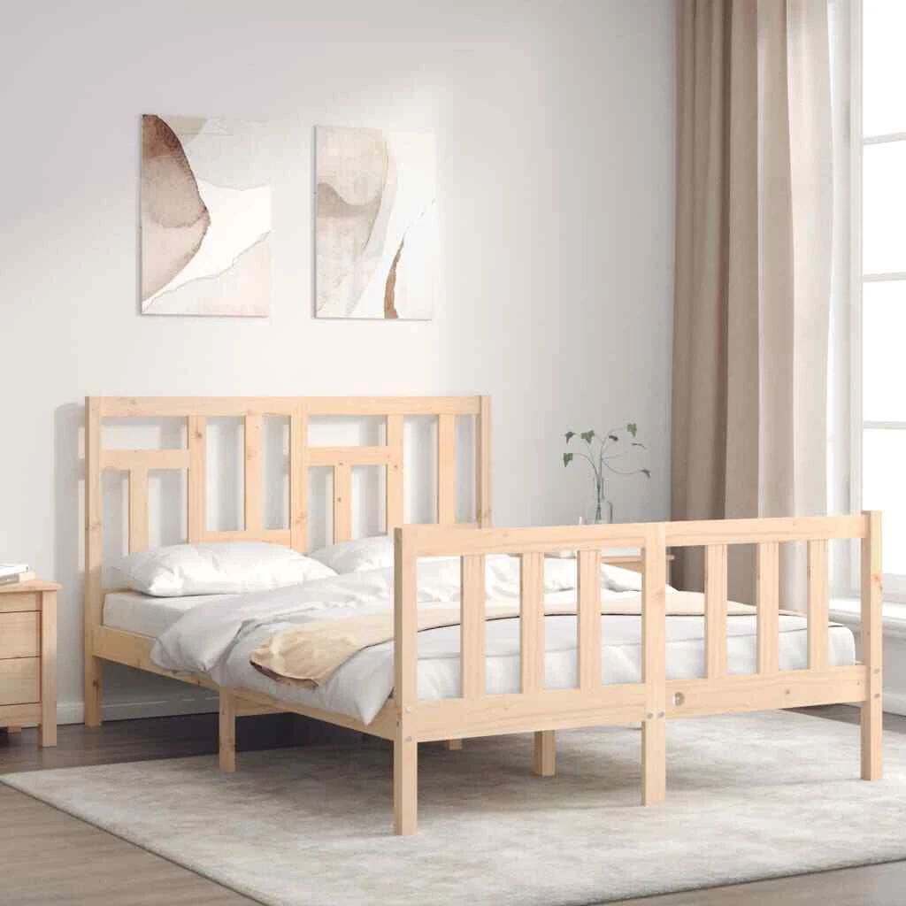 Small double solid sale wood bed frame