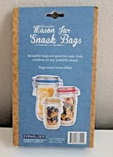 Evriholder mason jar snack bags reusable BPA free NEW