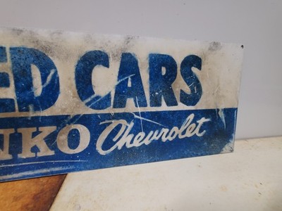 OK Chevrolet Used Cars Painted Sign 24x6