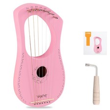 Lyre Harp Lyre Harp 7 Strings Mahogany Body Metal String for Beginner Harps C...