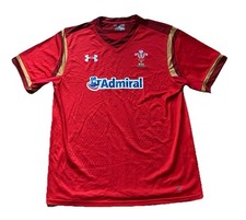 UNDER ARMOUR WALES JERSEY Rugby Shirt Red XL Loose Heatgear Admiral 2015/16