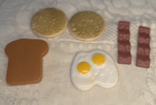 Vintage Pretend Play Food Breakfast Eggs Bacon Toast Biscuits