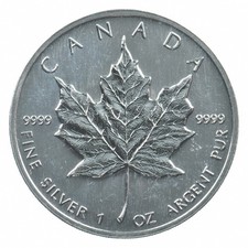 Better Date - 1999 Canada 5 Dollars - 1 Oz Maple Leaf World Coin- Silver *070