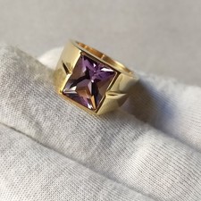 NAtural Amethyst Ring 925 Sterling Silver Stylish Mens Ring, Hand MAde Ring