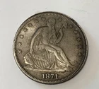 1871-CC Seated Liberty Silver Half Dollar 50C High Grade