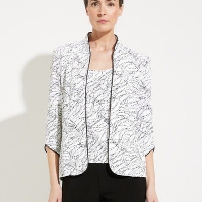  NEW w/tags Alex Evenings Textured Mandarin Neck Glitter 2-Piece Top Set Size S