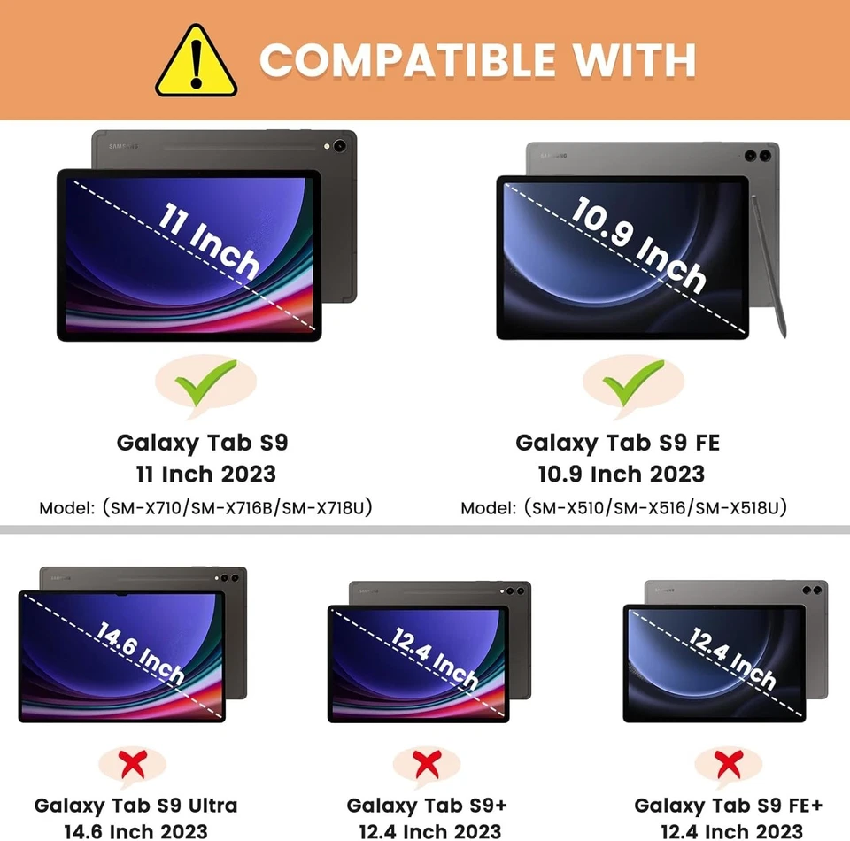 For Samsung Galaxy Tab S10 FE/S9 FE Case with Slim Multi-Angle Protection Cover - Image 2 of 4