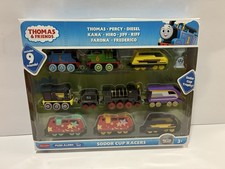 Thomas Friends Diecast Toy Trains Sodor Cup Racers Set of 9 Push-Along Engines