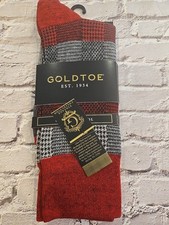 Goldtoe Vintage Collection, Odor Control, 1 Pair, Glen Plaid Crew Socks 102 