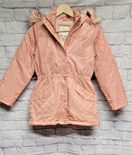 NWT URBAN REPUBLIC L 14 ROSE GOLD PINK FAUX FUR QUILTED HOODED WINTER JACKET