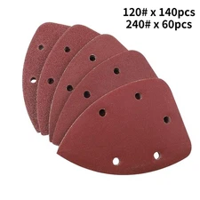 200PCS Mouse Detail Sander Sandpaper A/O Hook & Loop Sanding Discs 120 240 Grit