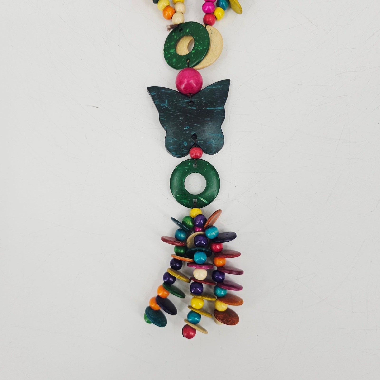 Vintage Coconut Shell Beaded Statement Necklace B… - image 3