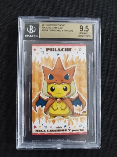 BGS 9.5 Poncho Pikachu Mega Charizard  Y Business Card Japanese Pokemon 2015