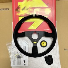 Mod Motorsport Montecarlo Black Suede Steering Wheel Yellow 350mm - 14inch Mod Motorsport Montecarlo Black Suede Steering Wheel Yellow 350mm - 14inch