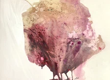 Abstract Mixed Media Ink Watercolor Painting on 11 X 15” Paper Contemporary