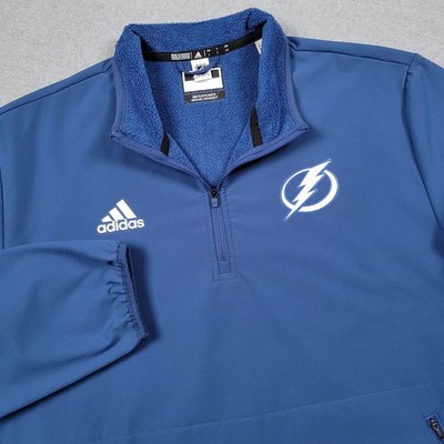Tampa Bay Lightning 1/4 Zip Jacket Men Large Blue NHL Adidas Midweight Pullover