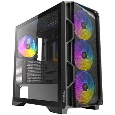 Antec Ax1000 Argb Mid-Tower Gaming Pc Case Full Mesh Front Tempered Glass Steel/