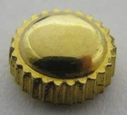 Crown for watch in yellow gold plated 5.2 millimeters fit stem 0.9 mm * tap 10 *