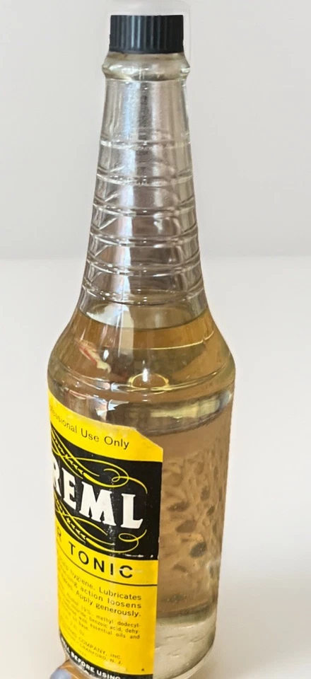 Botella de vidrio tónico para el cabello KREML vintage años 50 peluquería salón Foto 3 de 4