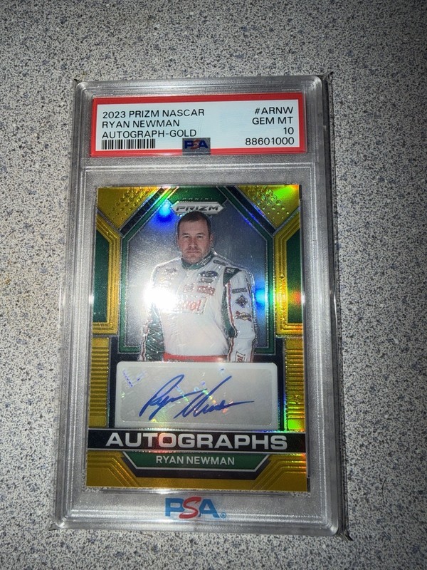2023 Prizm Nascar Ryan Newman Gold Autograph 07/10 PSA 10