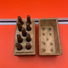 Vintage 9-piece Steel Number Stamps   1/4" Tall Numbers   Original Box