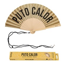 Colorful Wooden Folding Fan with Glitter, Fun Gift Idea, 16.7 x 9 in.