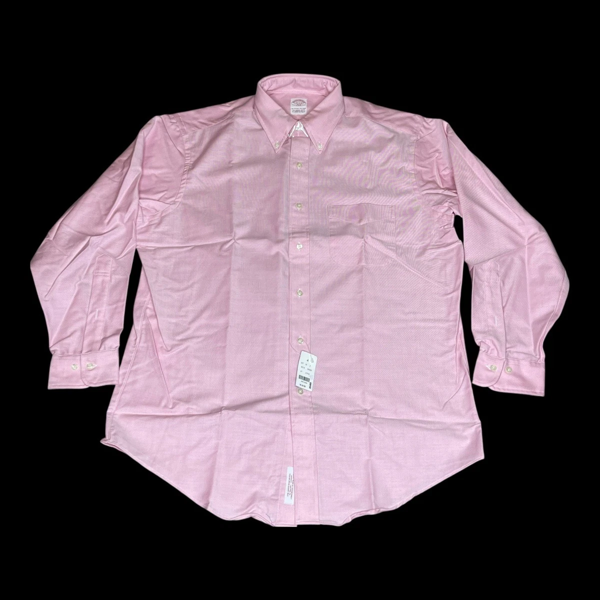 Camicia Brooks Brothers OCBD Rosa Slim Fit Cotone USA 15.5 35 Vintage