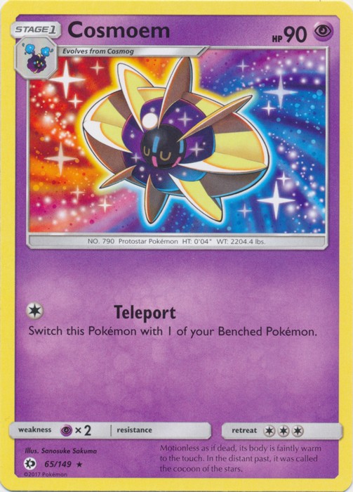 Cosmoem - 65/149 - Rare (Lp) Sun and Moon Base Set - Psychic Pokémon