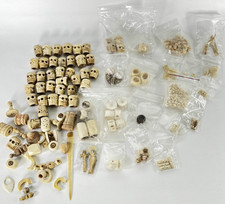 Vintage Lots of Skulls Beads Bone & Plastic Assortment Creepy #BD145