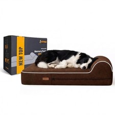 5.5 Inch Thick High Grade Orthopedic Memory Foam Dog Bed With Pillow and Easy...