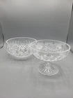 Waterford Crystal Vintage LISMORE Pattern Footed Compote / Bowl Set of 2