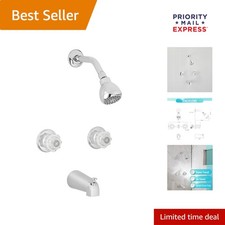 User-Friendly Two Handle Tub and Shower Faucet Kit with Easy-Clean Showerhead