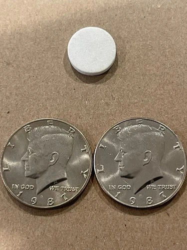 1987 P&D Kennedy Half Dollars-Nice Rim-Free Shipping-Two Coins Set-Low Mintage