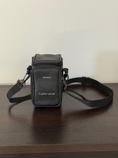 Vintage Sony Cyber-Shot Black Faux Leather Camera Bag Shoulder Strap Belt Loop